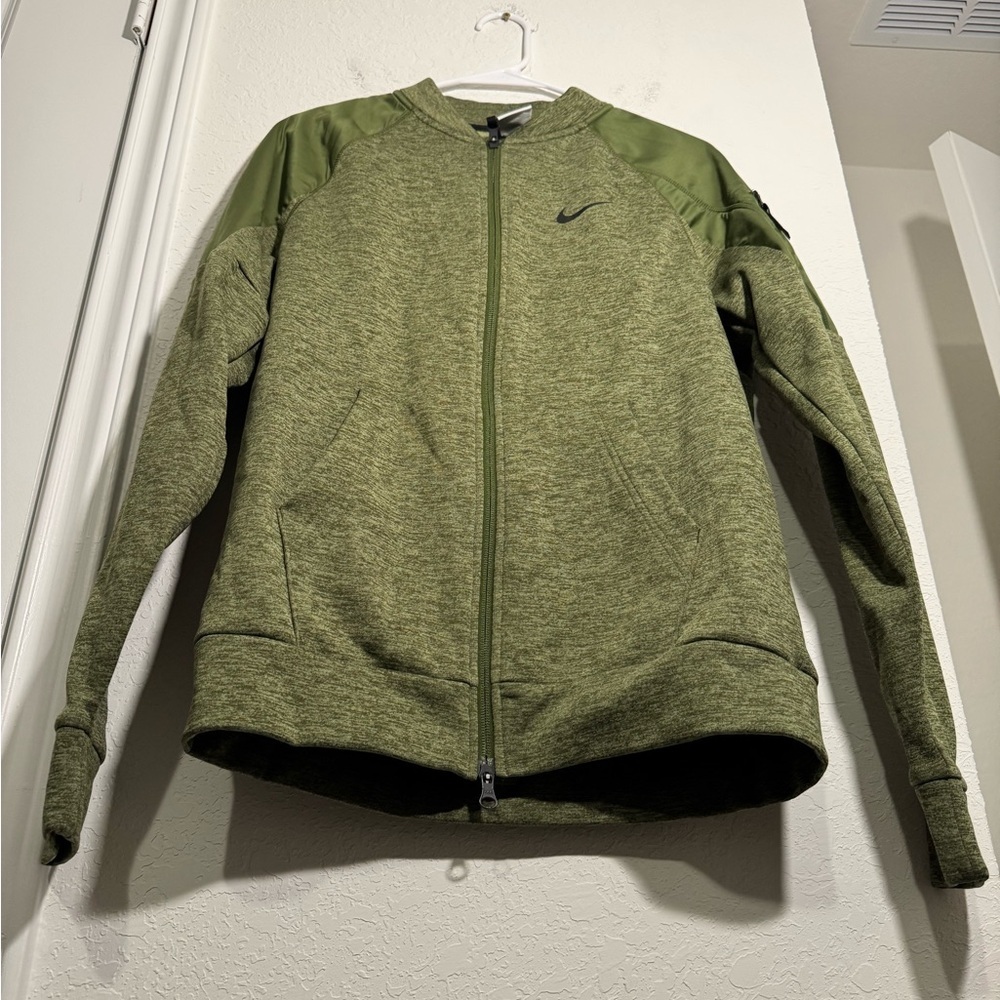 Nike Therma-FIT Bomber Jacket Mens Small Green Training Full Zip DQ4852-326 - Picture 4 of 11